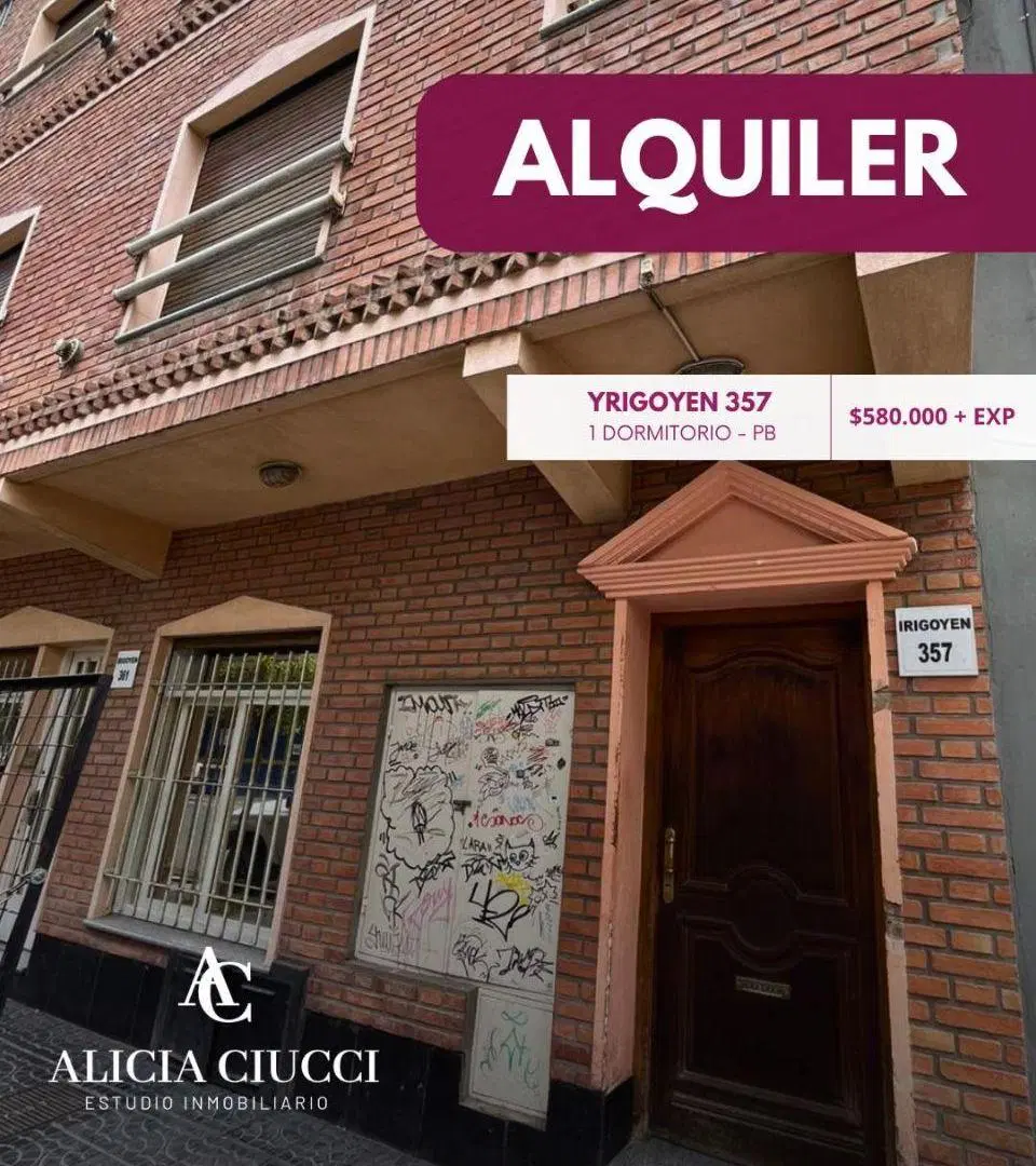 Depto en alquiler — ubicada en calle YRIGOYEN 357/6 4