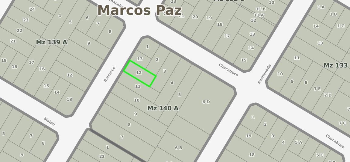 Terreno en Venta Sobre Balcarce Entre Chacabuco y Maipú, Marcos Paz Centro 1