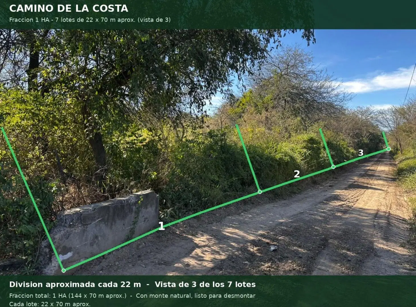 VENDO 1 HA- TERRENO  UNICO 144 x 70 MTS 2