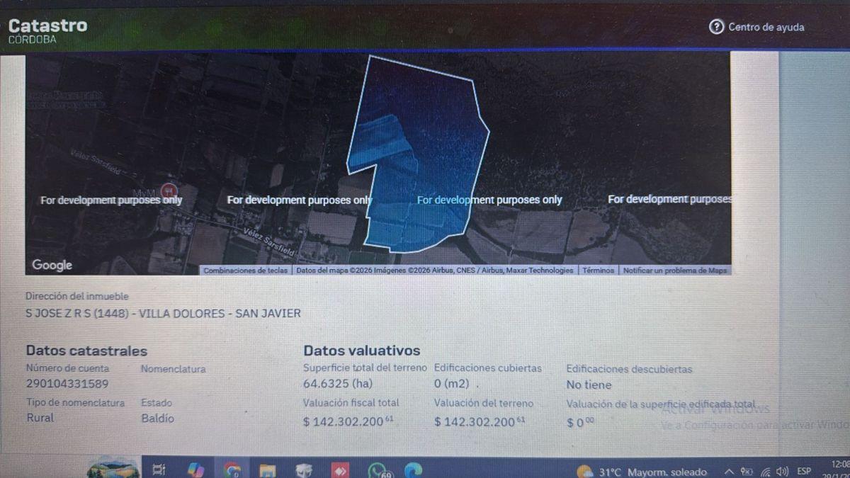 Campo 64 ha. en villa dolores, con 42 ha bajo riego, excelente para produccion intensiva