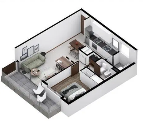 Departamento de calidad de un dormitorio en pozo en venta en La Plata 4