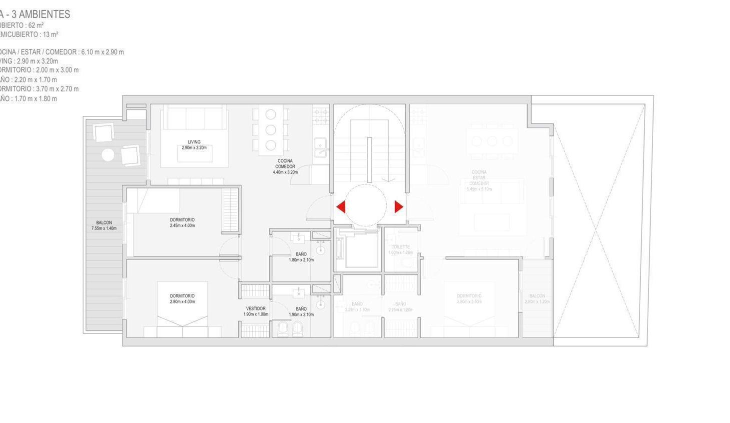 VENTA-DEPARTAMENTO-TRES AMBIENTES-CATEGORIA-NAON