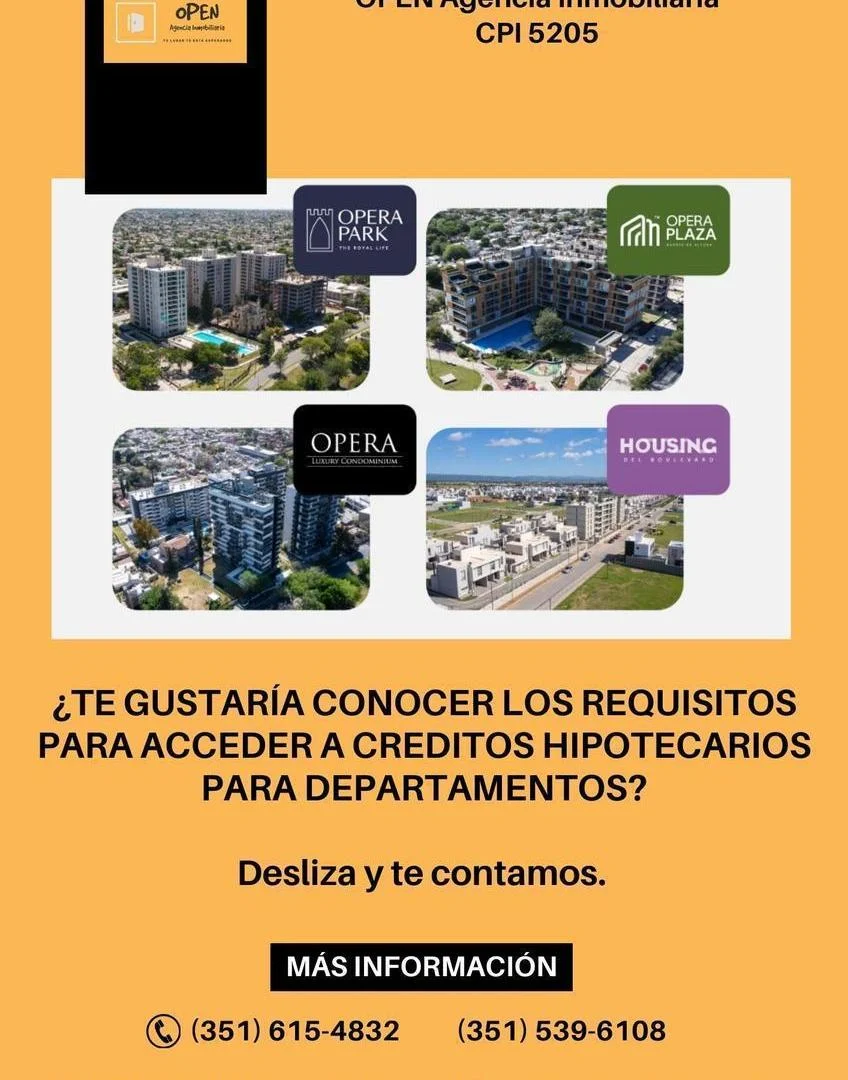 VENTA DPTO DE 1 DORM APTO CREDITO HIPOTECARIO BANCO NACION