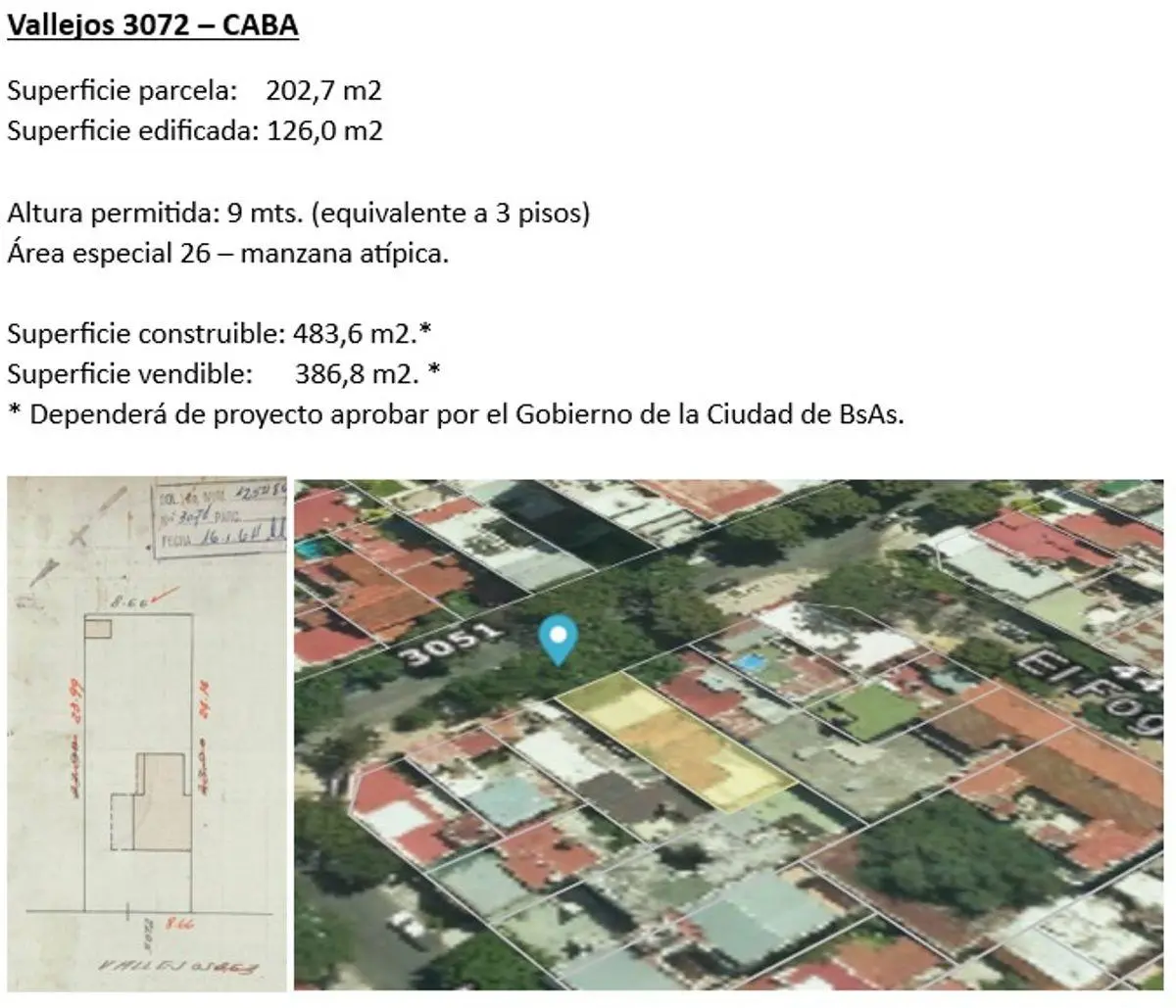 Vendo Lote 8.66 x 26mt en Villa Pueyrredon Calle Vallejos al 3000 1