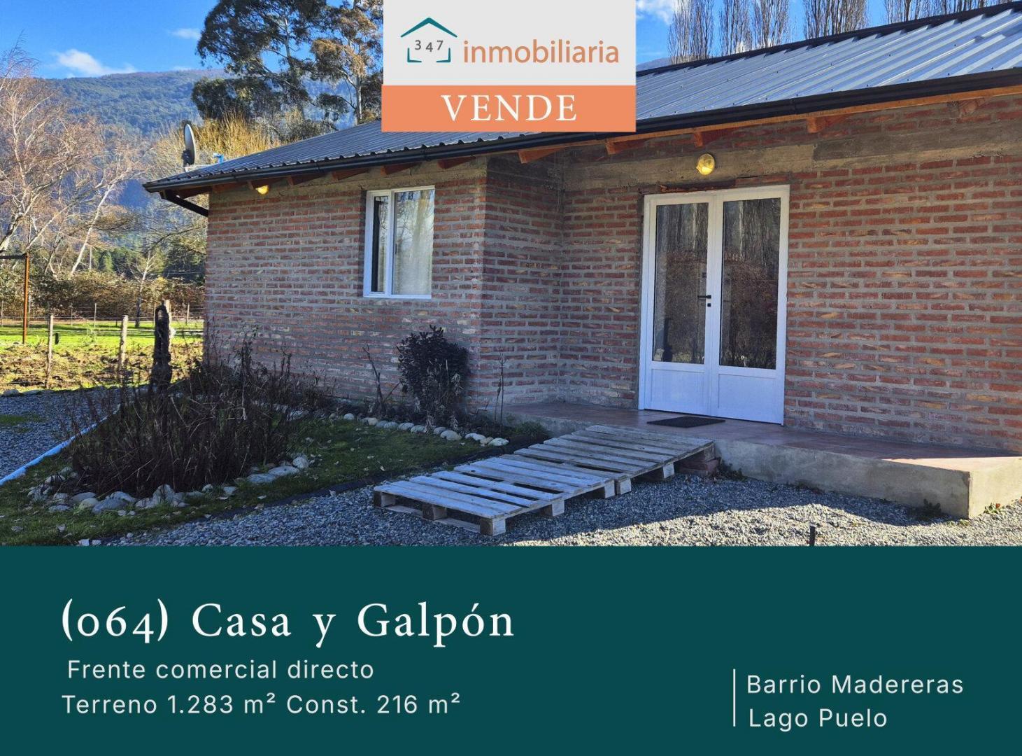 Foto de (064) Lago Puelo | Casa y Galpón de 216 m² sobre Ruta 16 con frente, imagen 1