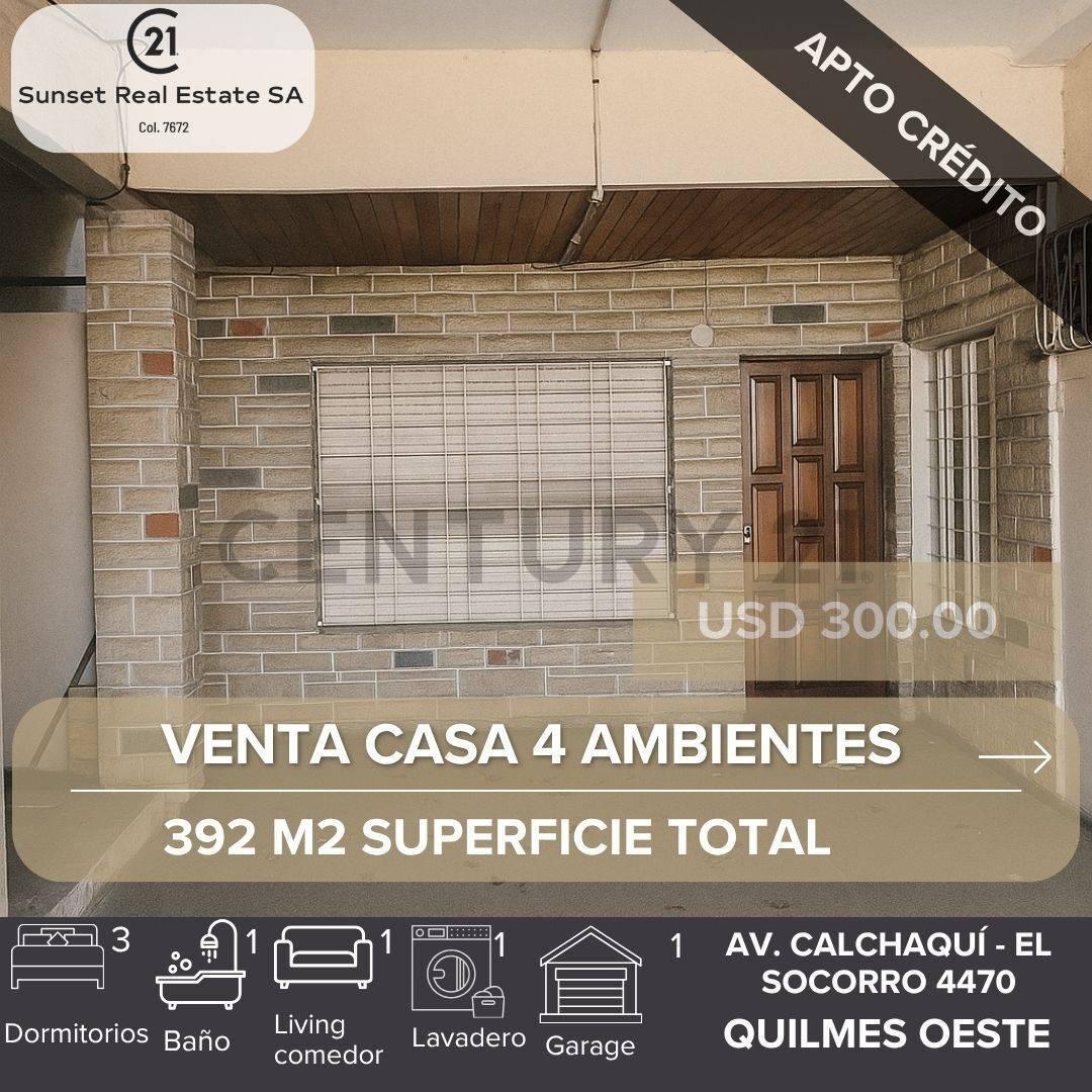 VENTA CASA 4 AMBIENTES + LOCAL QUILMES OESTE (Sobre Av. Calchaqui)