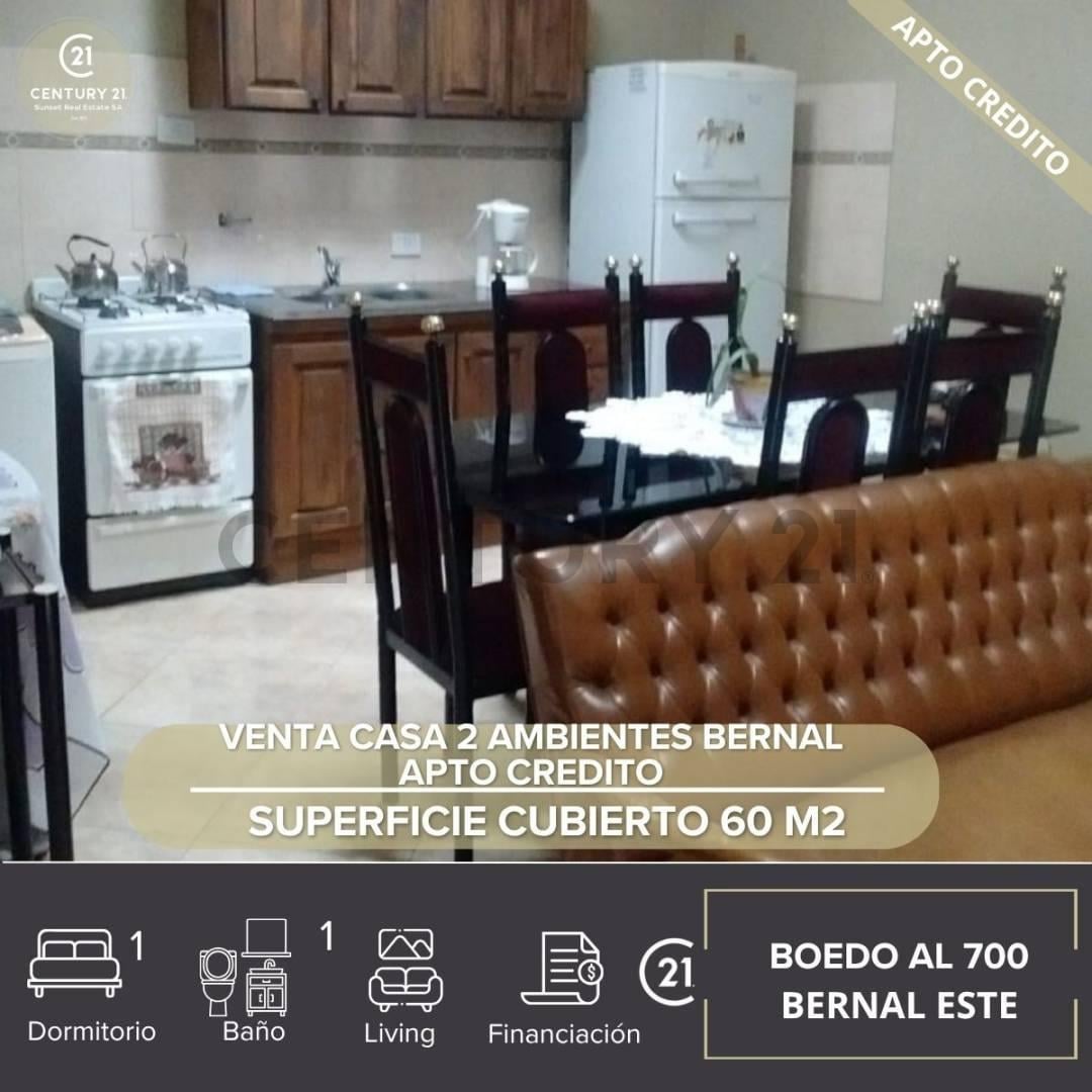 Foto de VENTA CASA 2 AMBIENTES BERNAL-APTO CREDITO, imagen 1