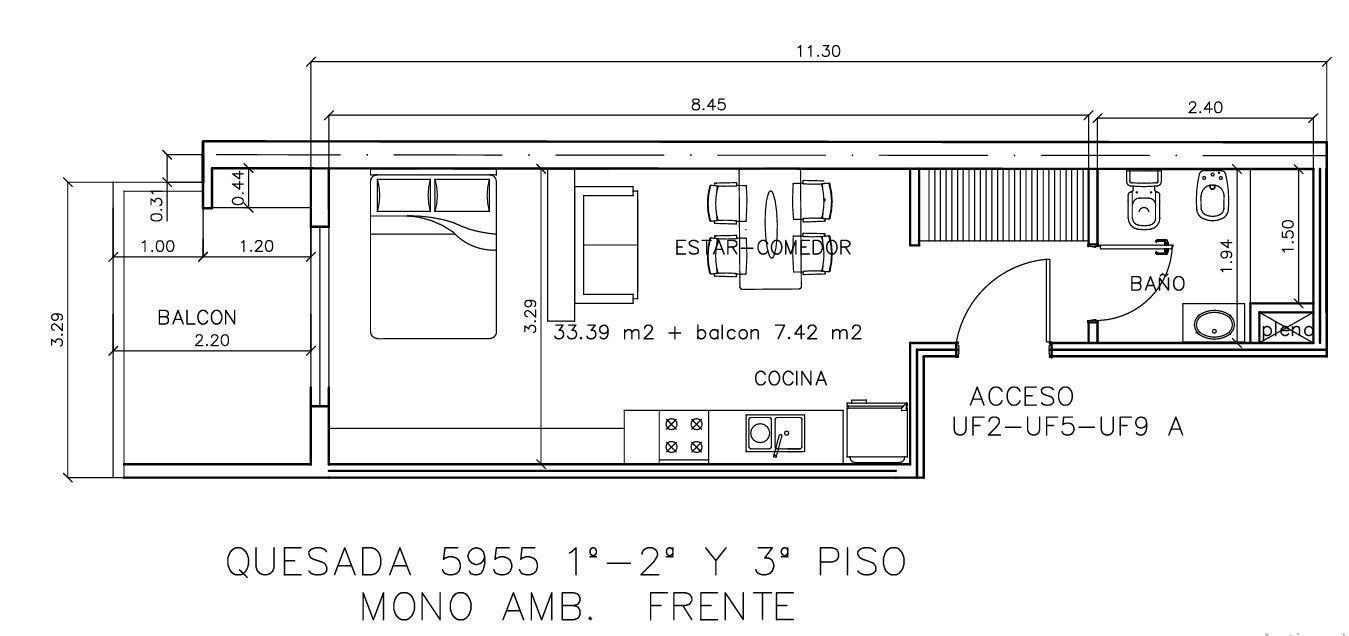 Departamento en Venta Monoambiente en Villa Urquiza CABA EN POZO