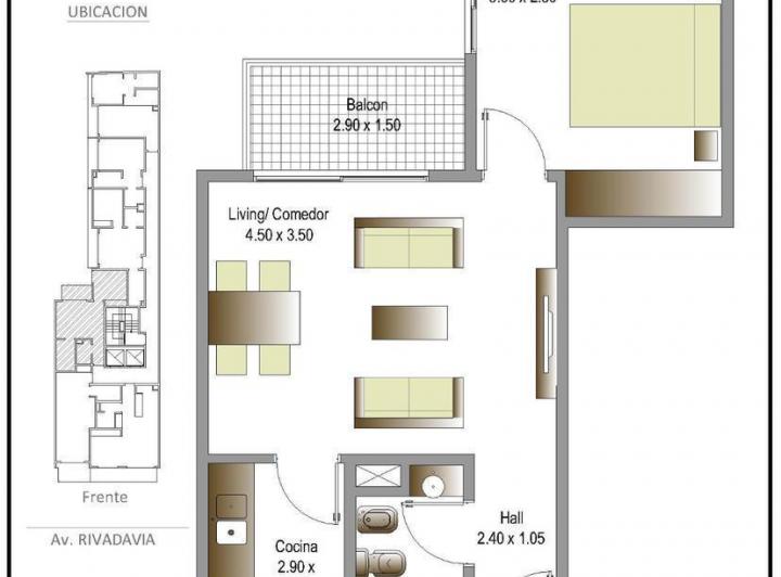 Venta de departamento 2 ambientes en Villa Luro