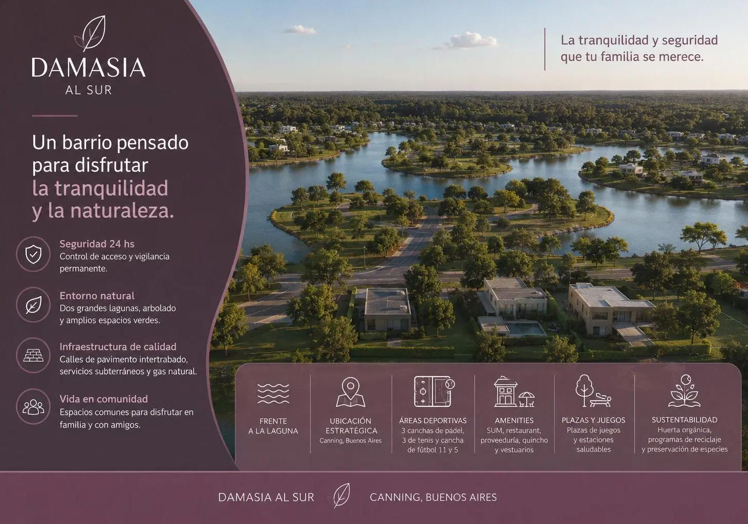 LOTE EN VENTA EN DAMASIA AL SUR, CANNING - 728 m² FRENTE A LA LAGUNA 4