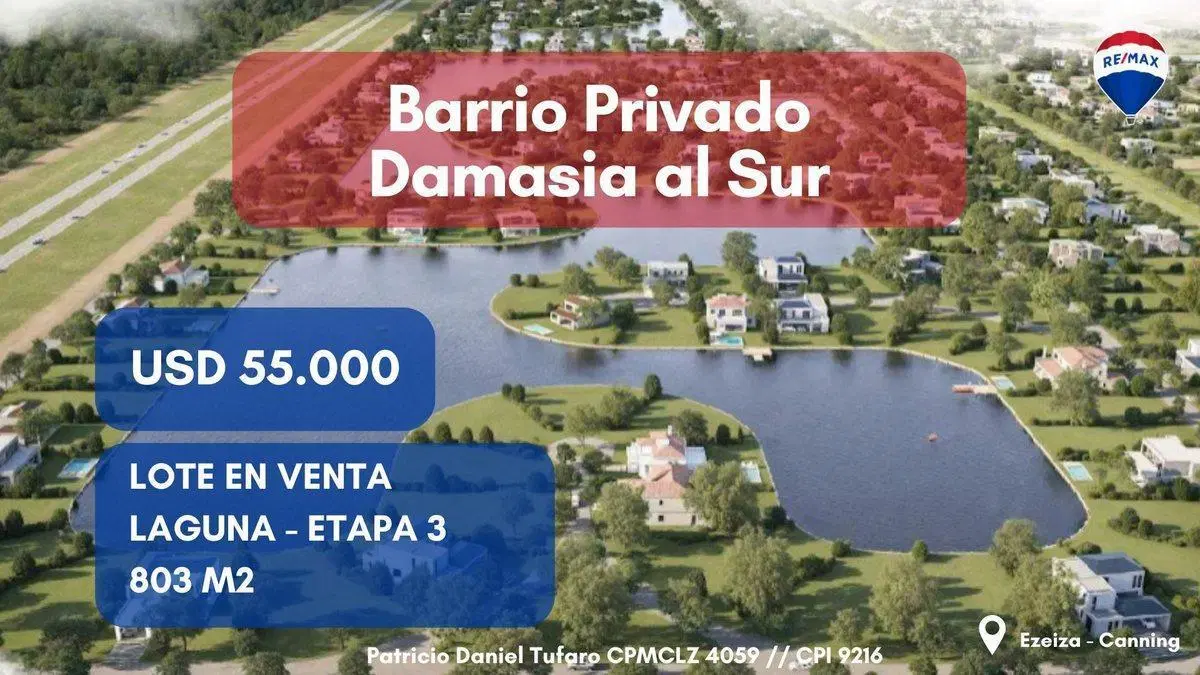 LOTE A LAGUNA EN VENTA EN DAMASIA AL SUR CANNING 2