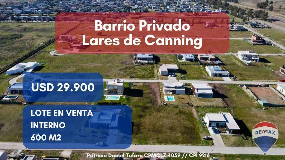 LOTE INTERNO EN VENTA BARRIO LARES DE CANNING 4