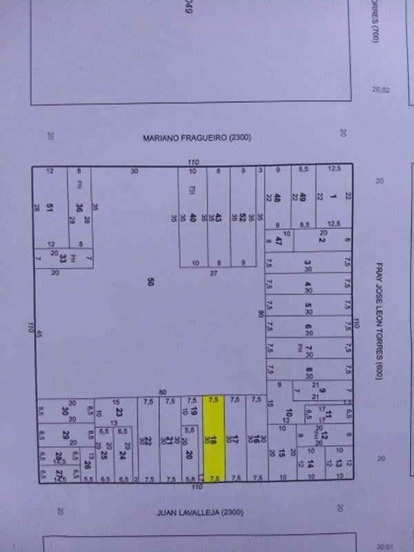 Alta Córdoba OPORTUNIDAD TERRENO 225 m2 LAVALLEJA, Recibo Mts Zona Mercedarias U$S 77.000