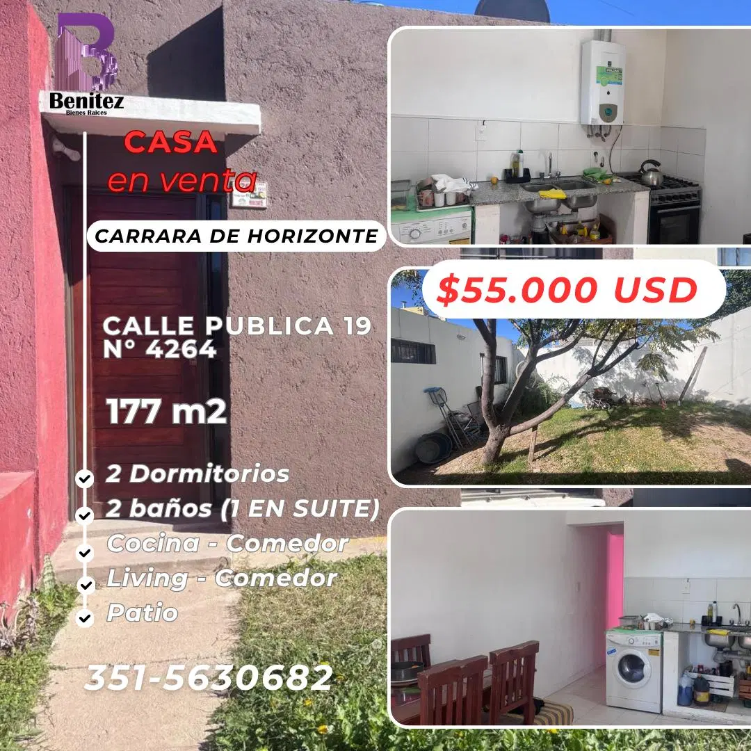 VENTA DE CASA 2 DORMITORIOS CON PATIO IDEAL INVERSOR EN CARRARA DE HORIZONTE! 1