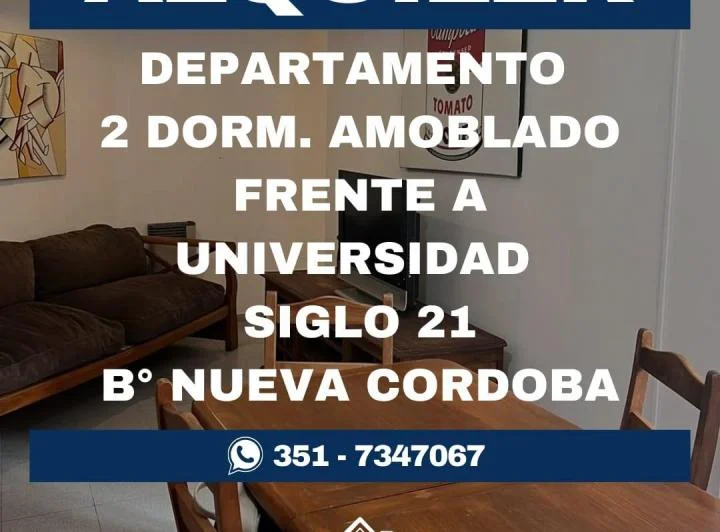 ALQUILER DPTO B° NUEVA CORDOBA 2 DORM. AMOBLADO 1