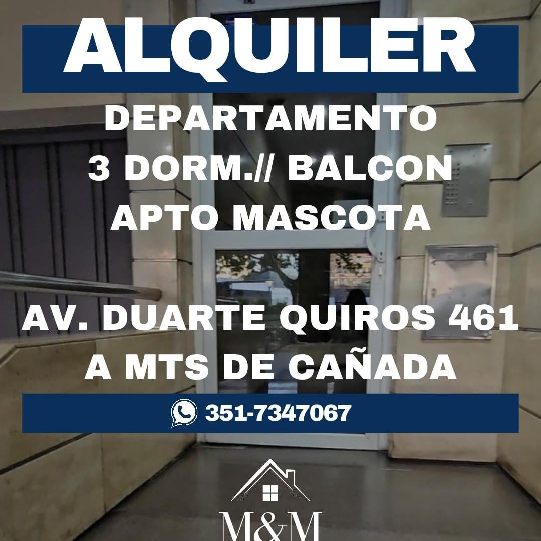ALQUILER DPTO 3 DORM. B° CENTRO