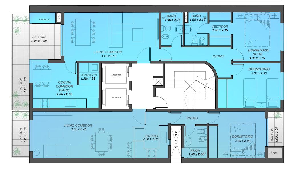 Departamento de 1 dormitorio en zona rio