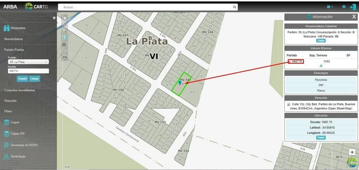LOTE EN VENTA EN CITY BELL 21 X 52,5M2 5