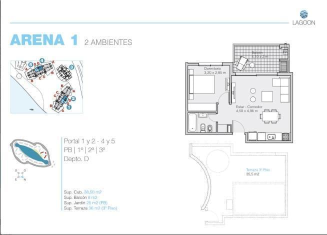 Alquiler Departamento 2 ambientes Lagoon Pilar