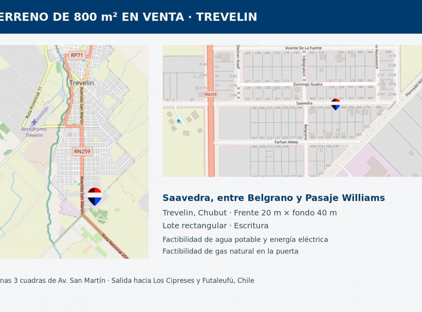 Foto de TERRENO EN VENTA EN TREVELIN – 800 M², imagen 5