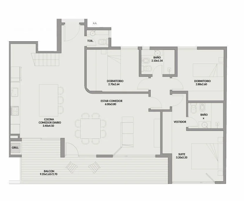 Venta departamento 4 ambientes en dúplex con terraza propia en Haedo (8°)