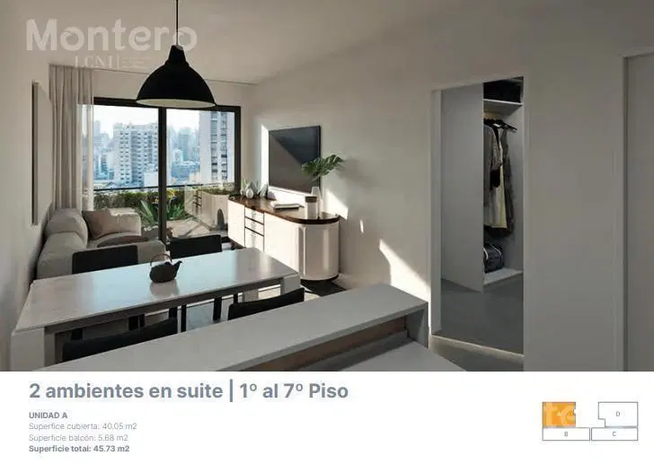 Venta Departamento 3 ambientes en suite con vestidor y toilette en  Almagro 4
