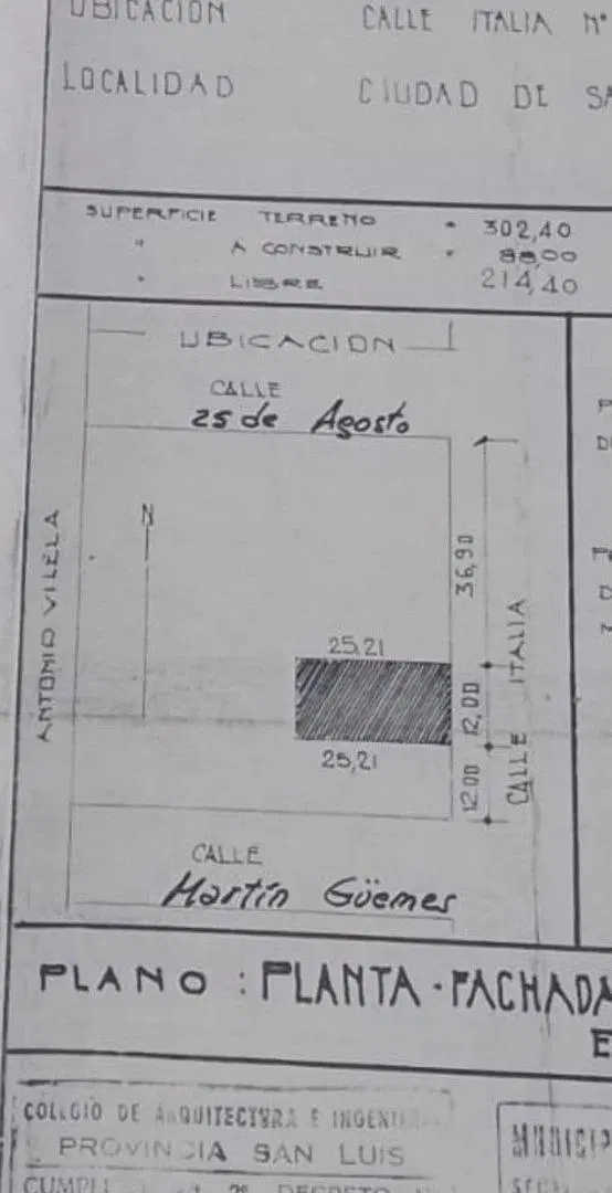 VENTA DE CASA A DEMOLER POR AVENIDA ITALIA 2