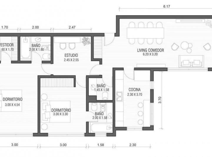 Departamento 3 amb full amenities en  Recoleta