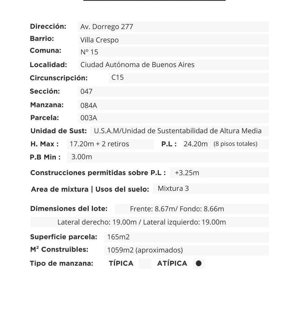 Foto de VENTA LOTE EXCEPCIONAL UBICACIÓN VILLA CRESPO, imagen 2