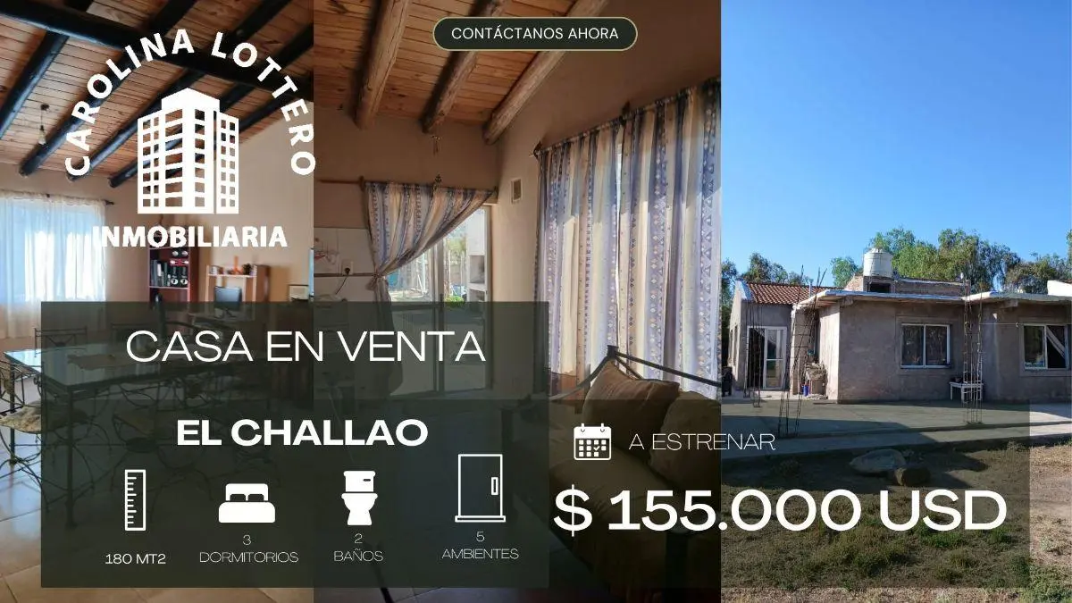 Casa de 180 m² con 3 Dorm. en Venta en El Challao 1