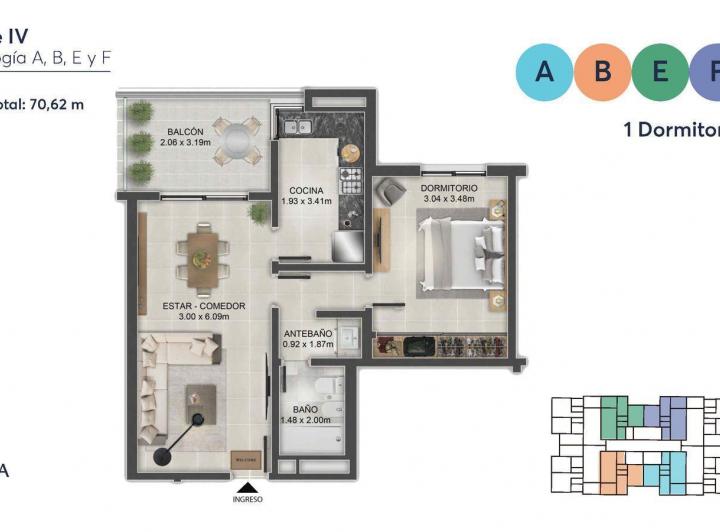 Venta Departamento 1 dormitorio Opera Park