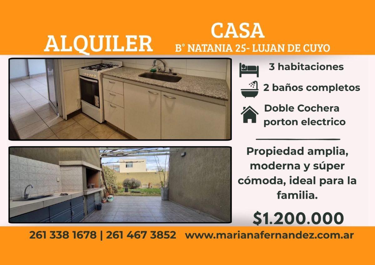 Foto de Alquilo Casa en Natania 25. tres dorm, 2 baños, cochera doble, patio, imagen 1