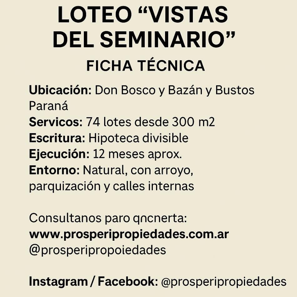 Foto de LOTEO VISTAS DEL SEMINARIO - SEGUNDA PREVENTA INICIADA, imagen 1