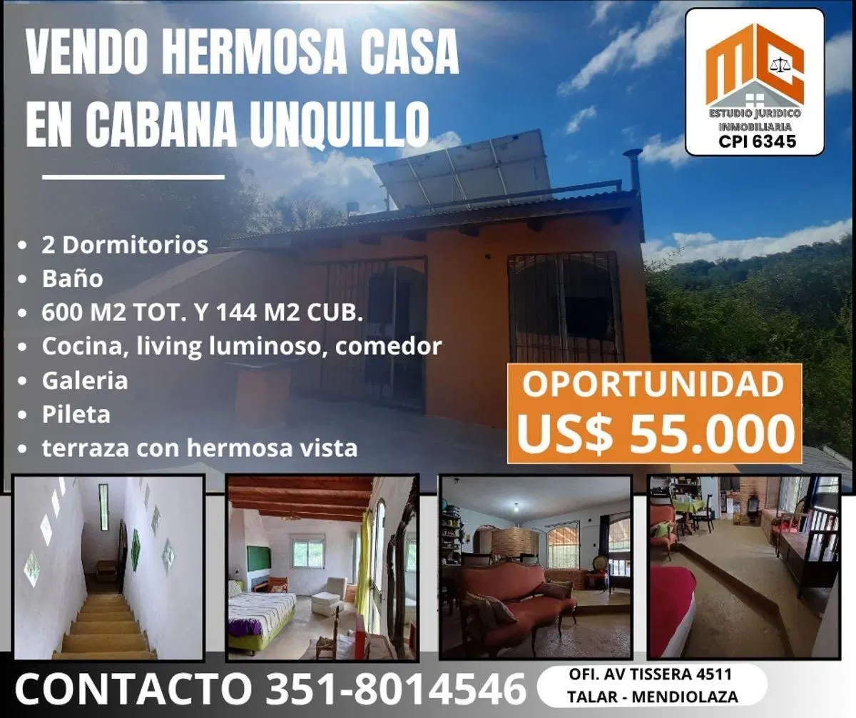 Vendo Casa En Cabana Unquillo, Oportunidad En Zona Privilegiada De Sierras Chicas!
Unquillo, Colón 3