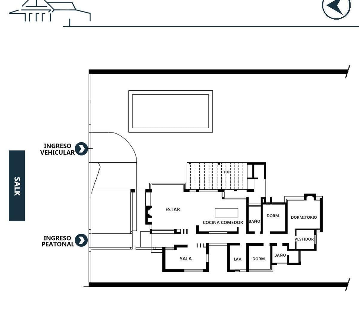 Casa 3 dormitorios, jardín y piscina en Funes, garita 15