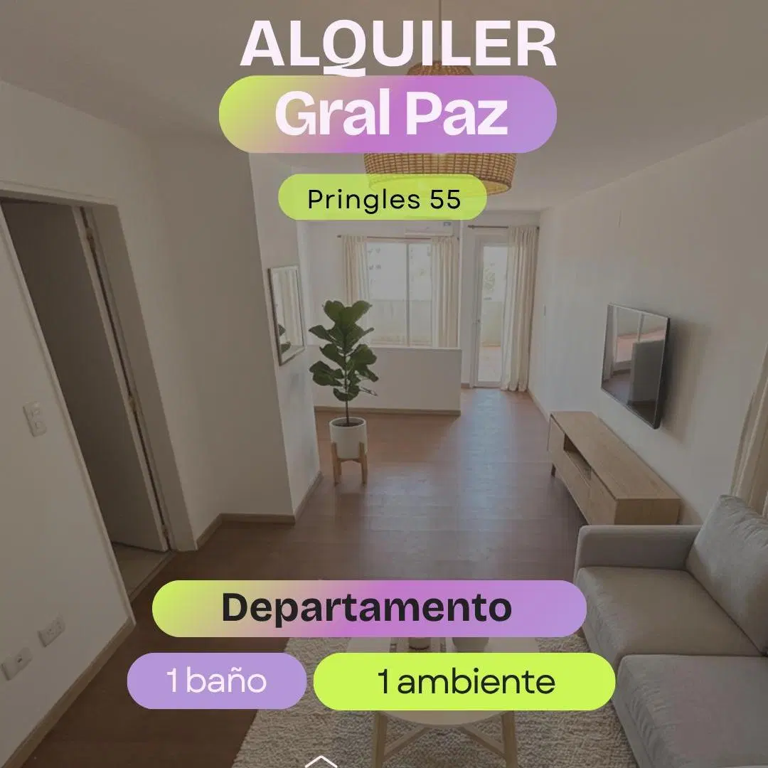 ALQUILER DEPARTAMENTO MONOAMBIENTE - GRAL PAZ - EXCELENTE UBICACIÓN 1