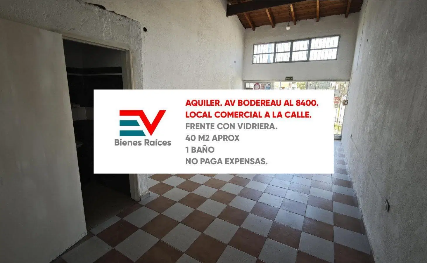 ALQUILER. AV BODEREAU 8400. LOCAL 40 M2 BAÑO PROPIO. NO PAGA EXPENSAS 5