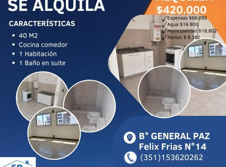Alquiler departamento en General Paz. 2
