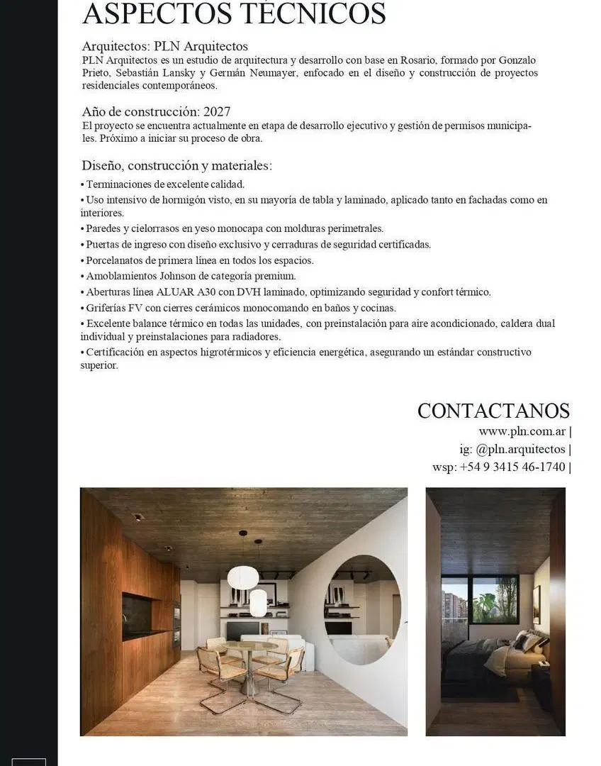 Desarrollo edificio deptos 1 y 2 dormitorios Zona RIO 2