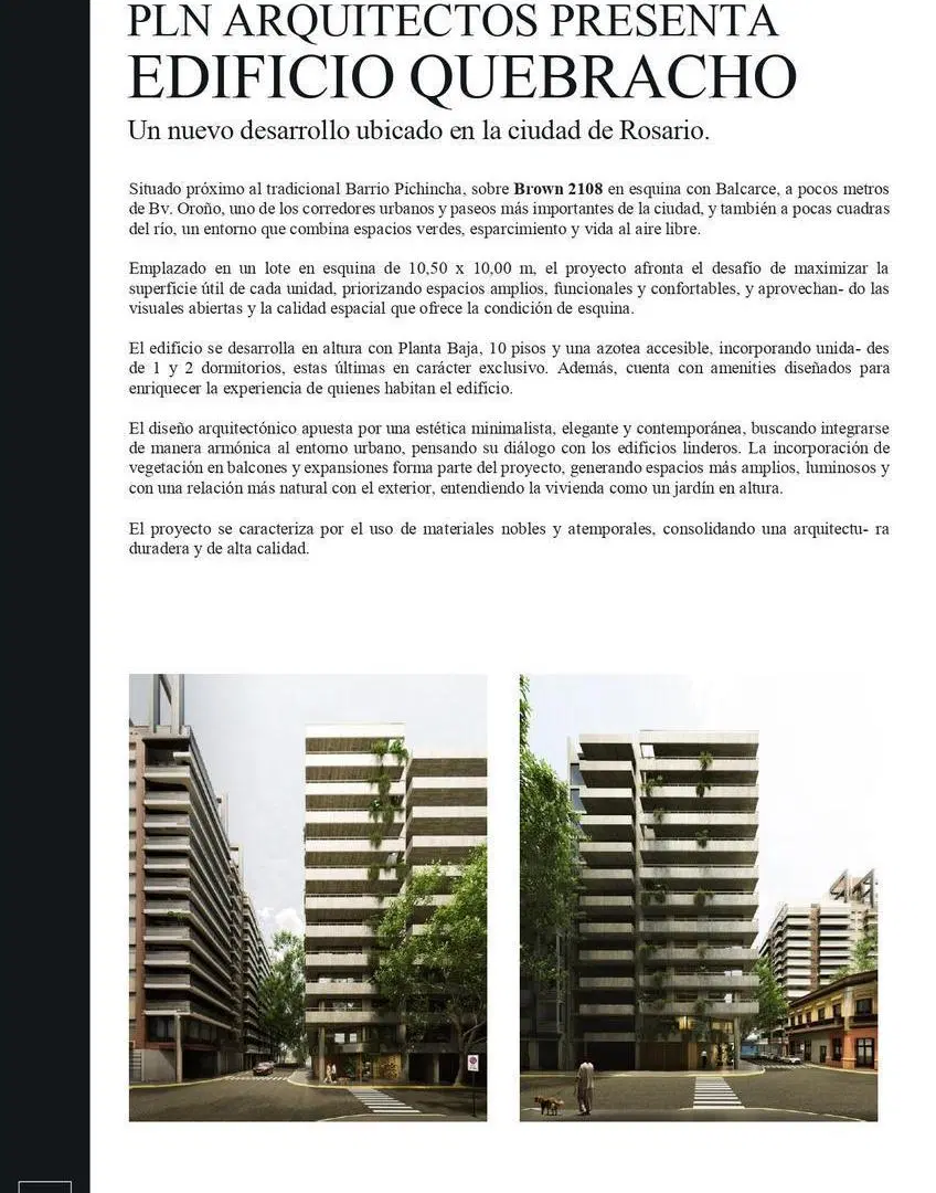 Desarrollo edificio deptos 1 y 2 dormitorios Zona RIO 4