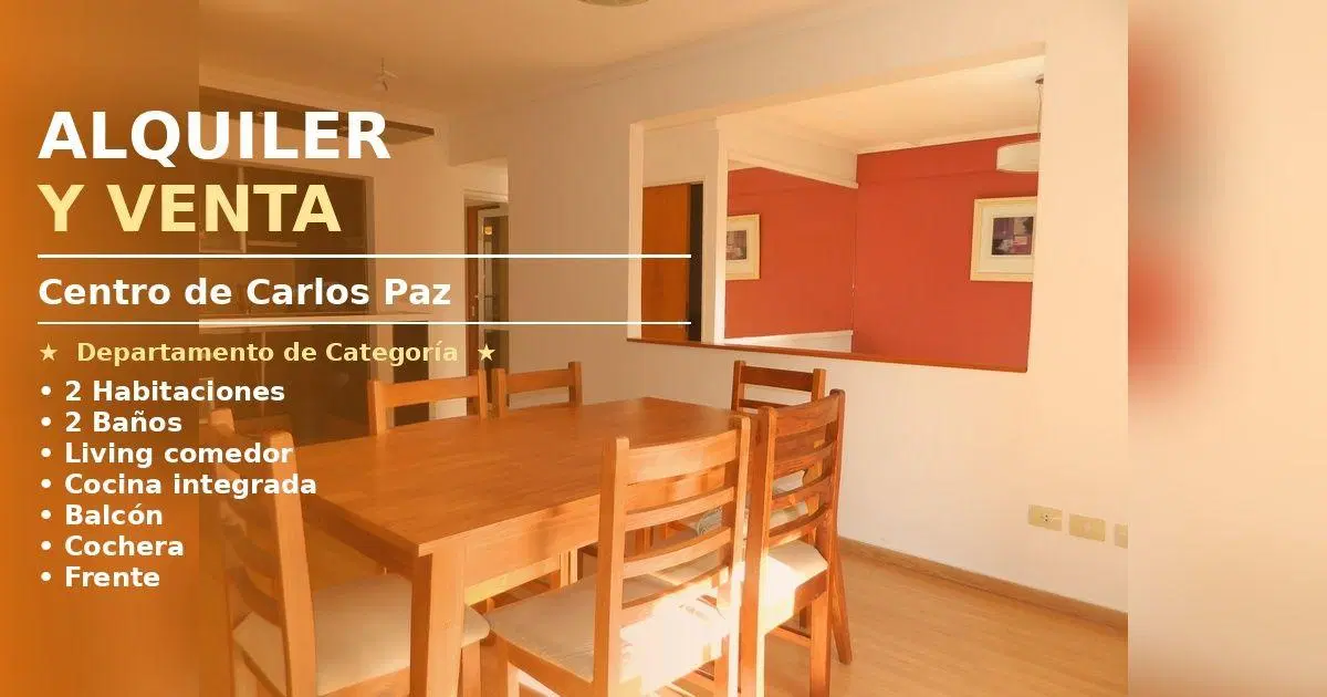 CTRO Carlos Paz-Amoblado-COCHERA-,2habit- balcon-pileta terraza 2