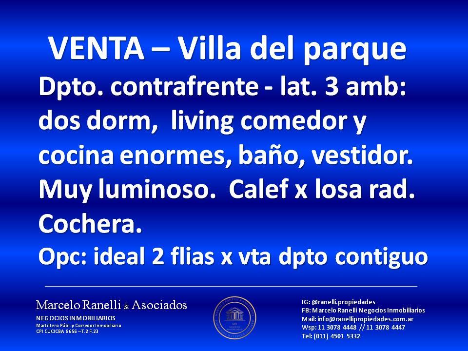 Dto V del Parque, Av Beiró. Lum, 3 Amb. Balcón, Vista Ab. Cochera, Baulera 1