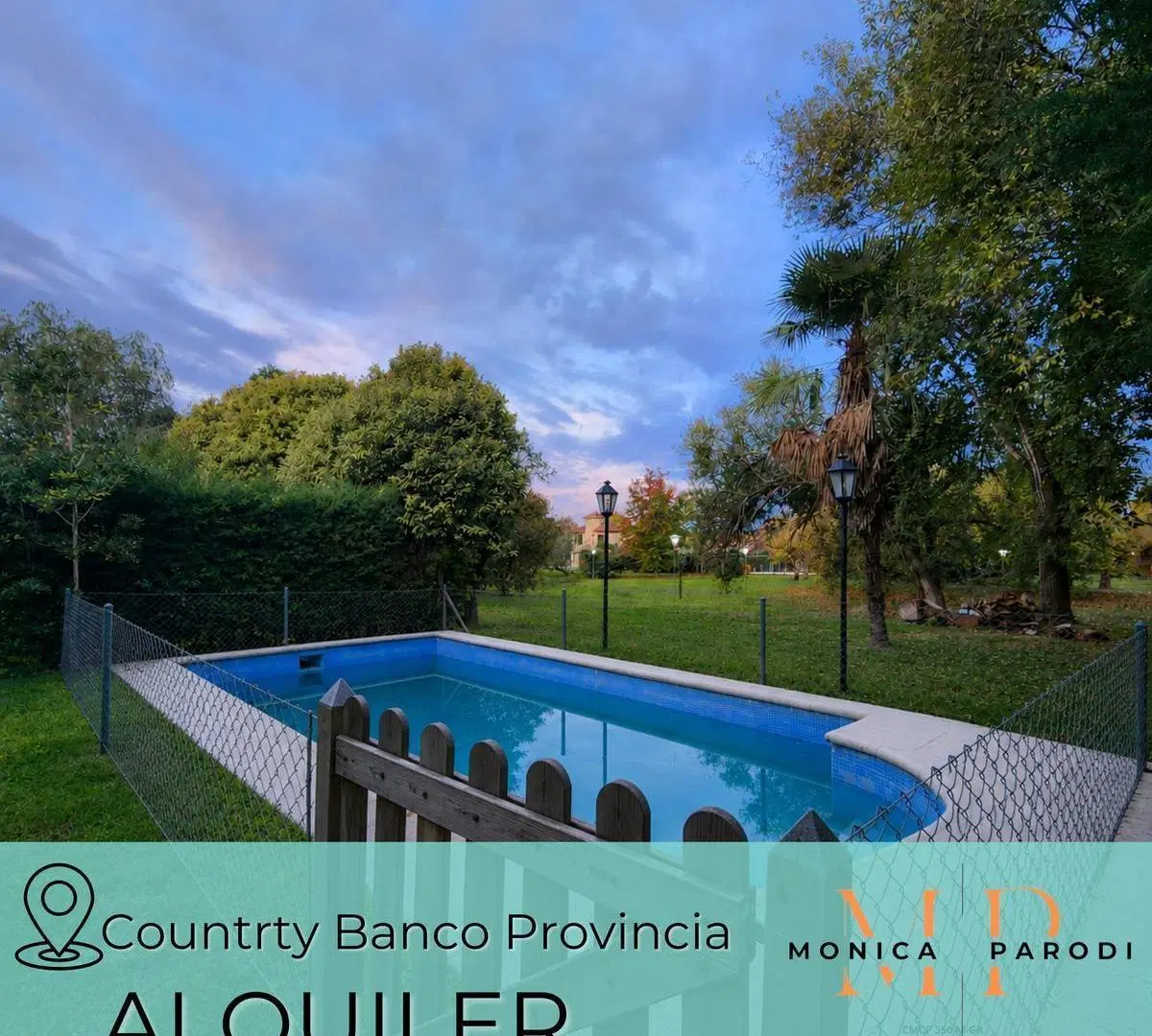 CASA EN ALQUILER EN COUNTRY BANCO PROVINCIA CON FONDO AL PASEO DEL ARROYO 3