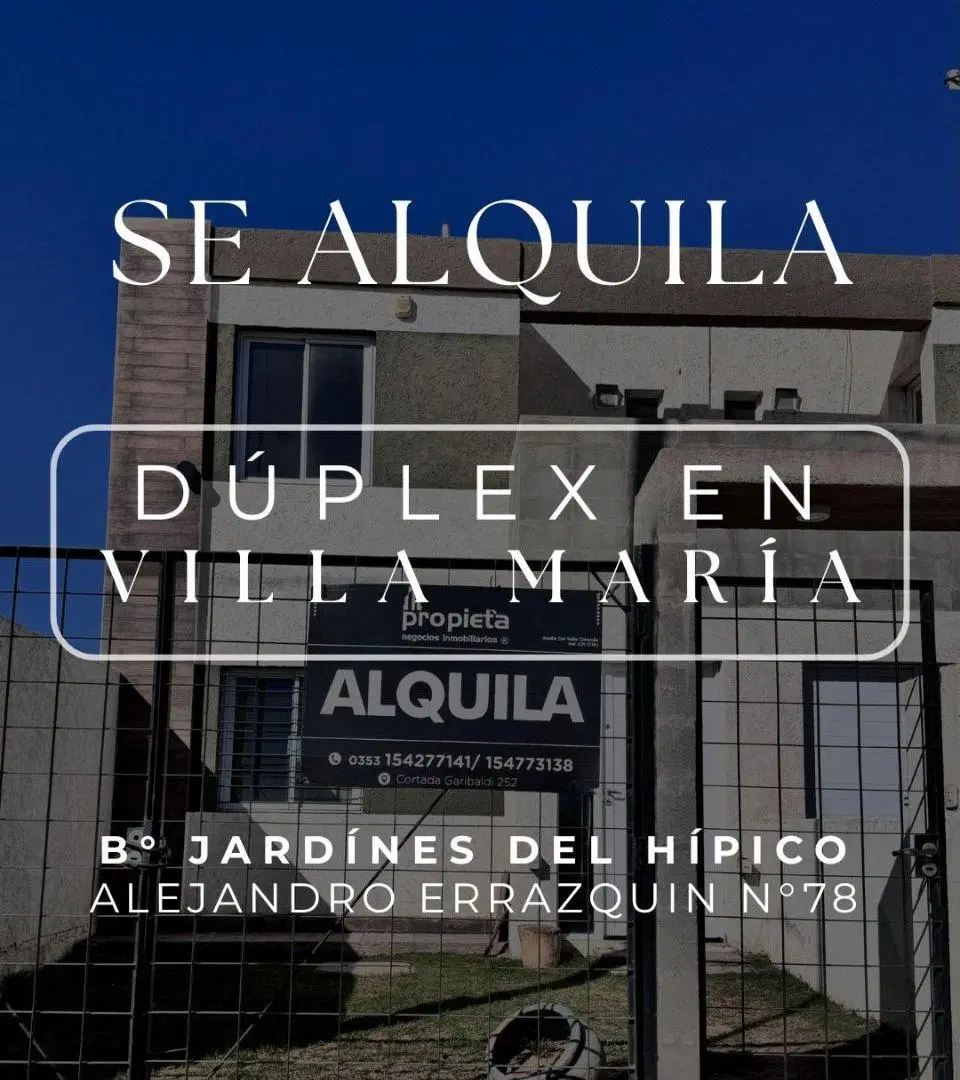 SE ALQUILA DUPLEX EN VILLA MARIA 5