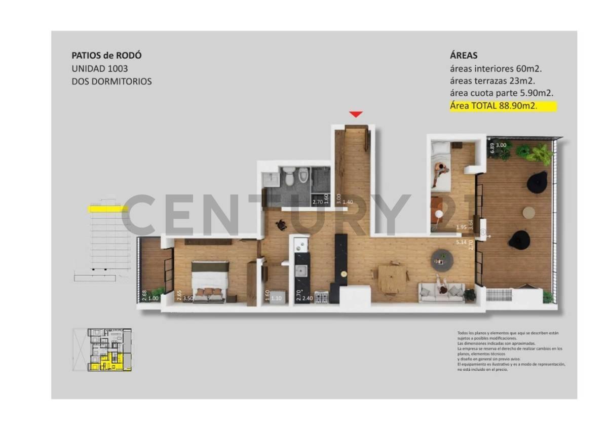 Foto de Apartamento + COCHERA, 2 dormitorios TERRAZA 25m2, en Cordón, imagen 2