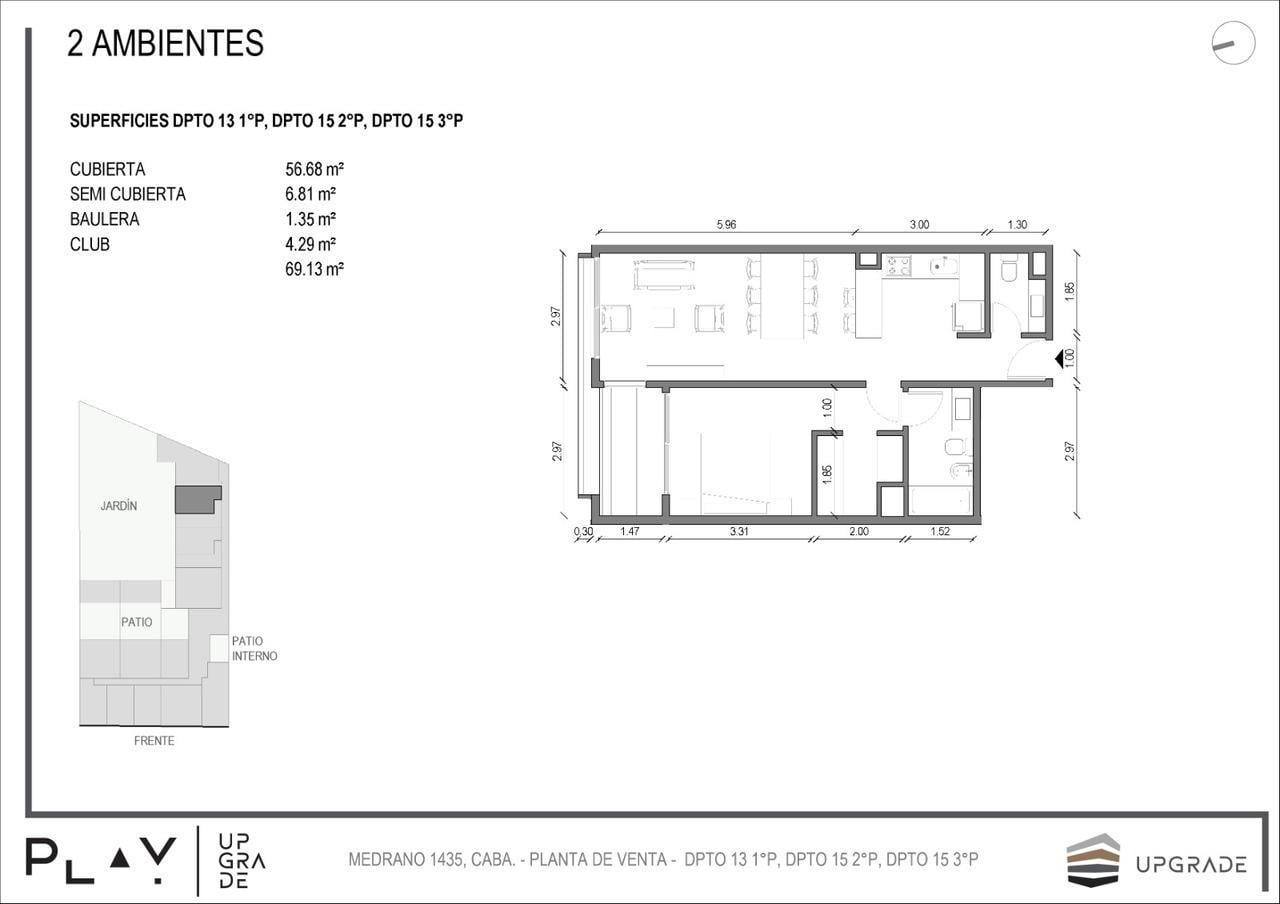Upgrade Play - Venta de departamento 2 ambientes con toilette en Palermo