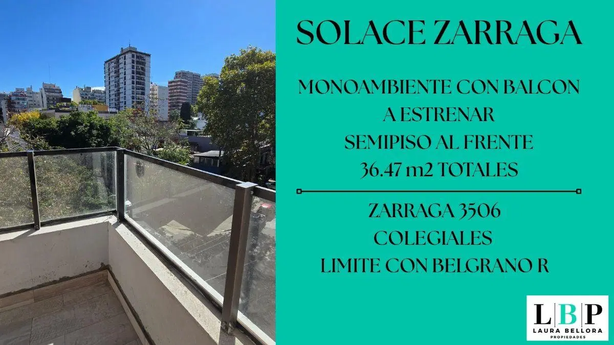 VENTA A ESTRENAR MONOAMBIENTE BALCON FRENTE VISTA ABIERTA 37M2 4
