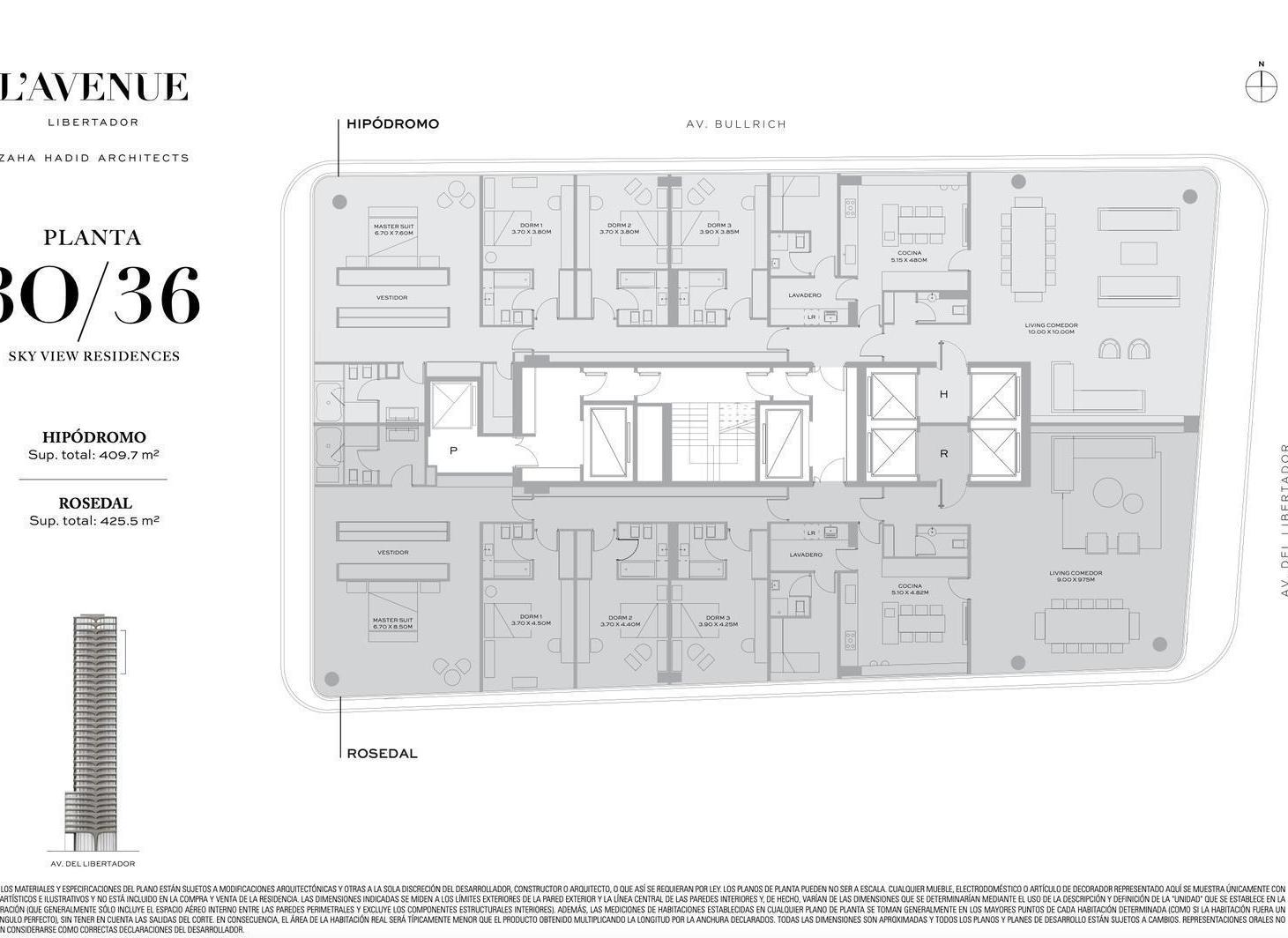 L' Avenue - Zaha Hadid - 222 m² - 4 Amb. Dep. - Vista Al Polo - Palermo Chico