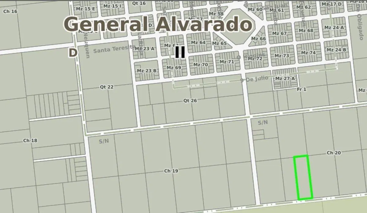 VENTA Lote - Quinta 10.000 m2 (54,80 x 182,40) 3