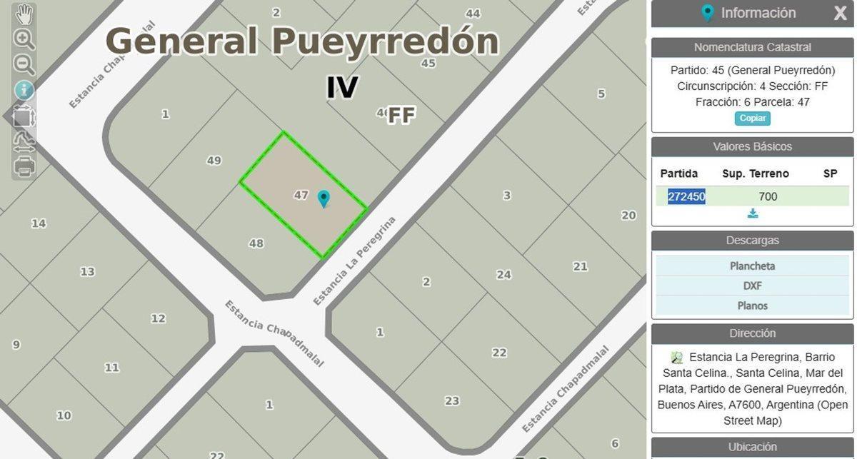 Foto de VENTA LOTE 700 MTR2 - SANTA CELINA, imagen 1